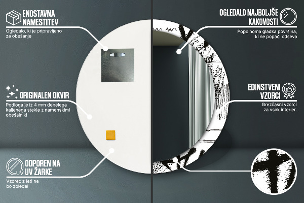 Kulaté dekorační zrcadlo Vzor graffiti