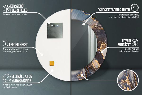 Kulaté dekorační zrcadlo Abstraktní tekutina