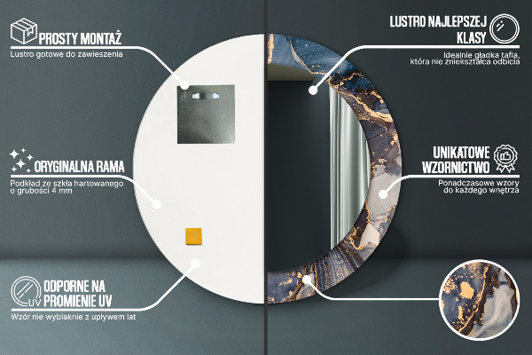 Kulaté dekorační zrcadlo Abstraktní tekutina