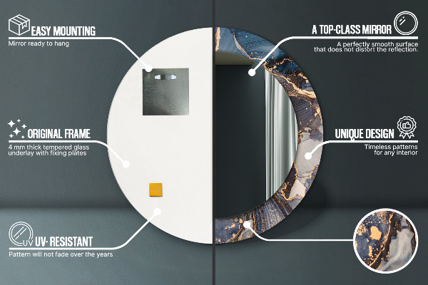 Kulaté dekorační zrcadlo Abstraktní tekutina