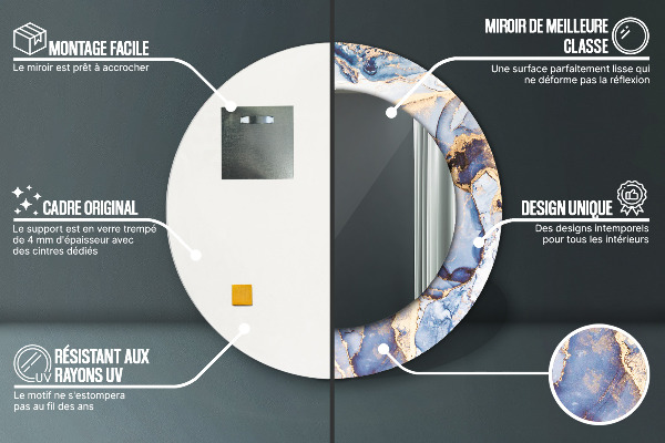 Kulaté dekorační zrcadlo Abstraktní tekuté umění