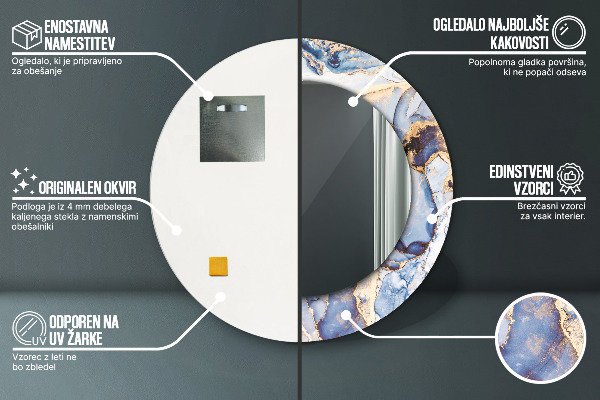 Kulaté dekorační zrcadlo Abstraktní tekuté umění