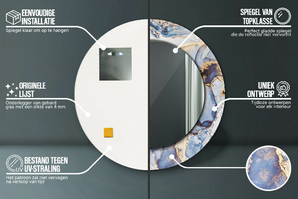 Kulaté dekorační zrcadlo Abstraktní tekuté umění