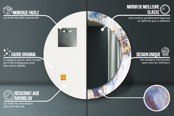 Kulaté dekorační zrcadlo Abstraktní tekuté umění