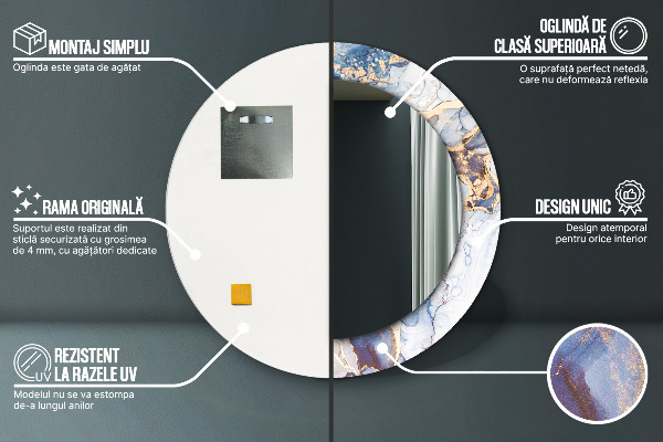 Kulaté dekorační zrcadlo Abstraktní tekuté umění