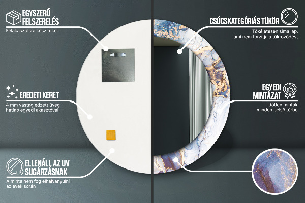 Kulaté dekorační zrcadlo Abstraktní tekuté umění