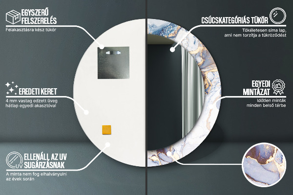 Kulaté dekorační zrcadlo Abstraktní tekuté umění