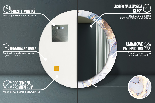 Kulaté dekorační zrcadlo Abstraktní tekuté umění