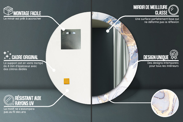 Kulaté dekorační zrcadlo Abstraktní tekuté umění