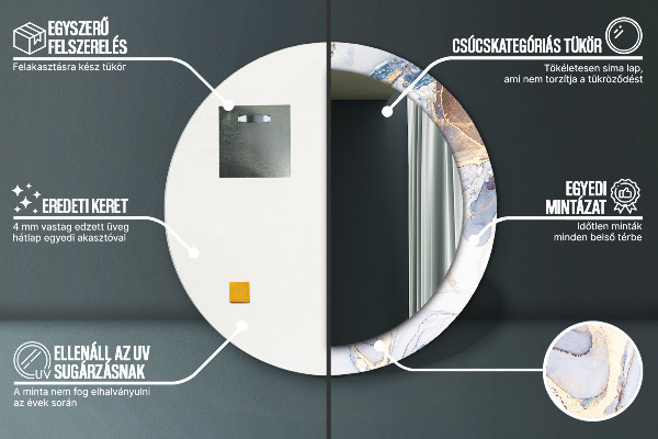 Kulaté dekorační zrcadlo Abstraktní tekuté umění