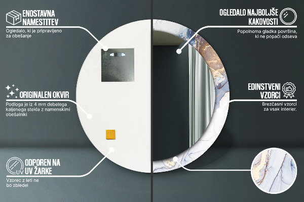 Kulaté dekorační zrcadlo Abstraktní tekuté umění