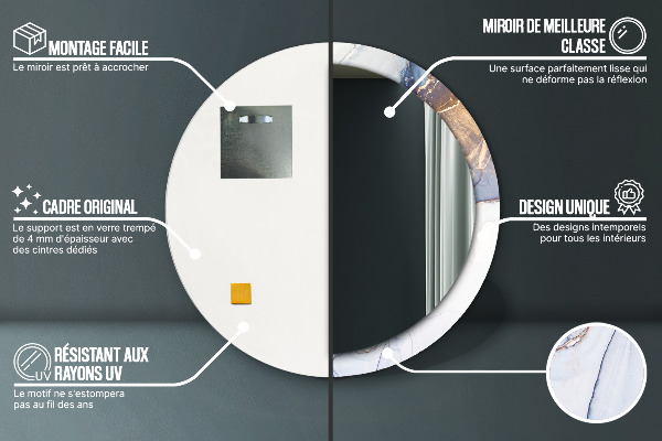Kulaté dekorační zrcadlo Abstraktní tekuté umění