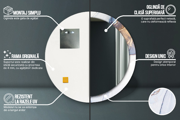 Kulaté dekorační zrcadlo Abstraktní tekuté umění