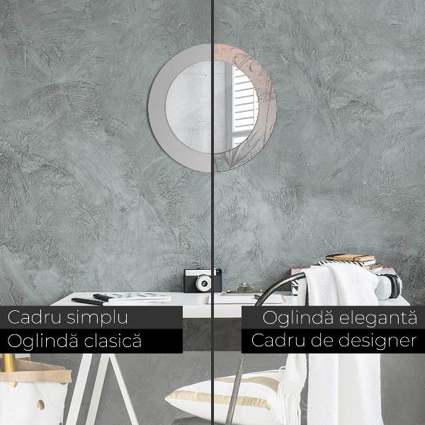 Kulaté dekorační zrcadlo Tropické květiny