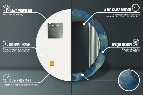 Kulaté dekorační zrcadlo Onyxový mramor