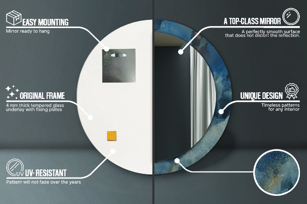 Kulaté dekorační zrcadlo Onyxový mramor