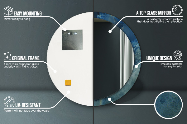 Kulaté dekorační zrcadlo Onyxový mramor