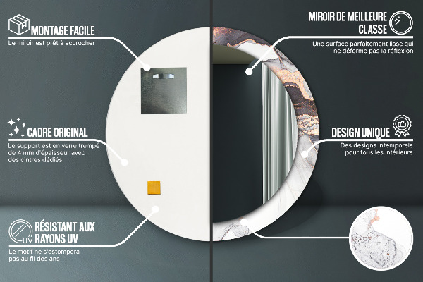 Kulaté zrcadlo rám s potiskem Abstraktní tekutina