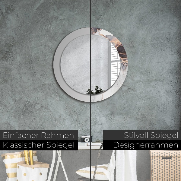 Kulaté zrcadlo rám s potiskem Abstraktní tekutina