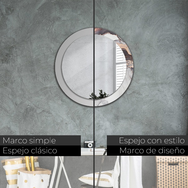 Kulaté zrcadlo rám s potiskem Abstraktní tekutina