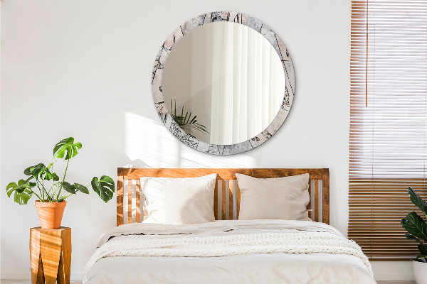 Kulaté zrcadlo rám s potiskem Abstry zvířata