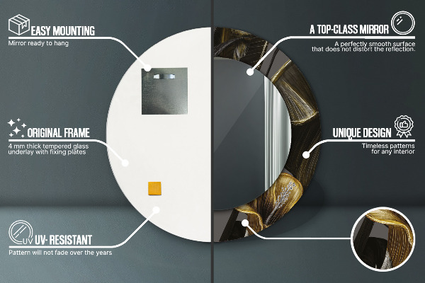 Kulaté zrcadlo rám s potiskem Hibiscus Flowers