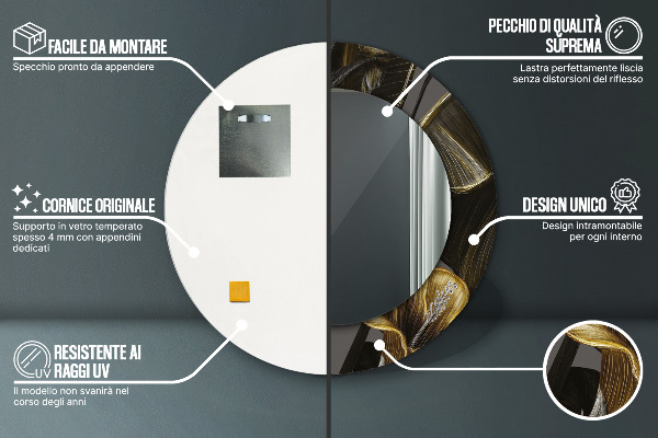 Kulaté zrcadlo rám s potiskem Hibiscus Flowers