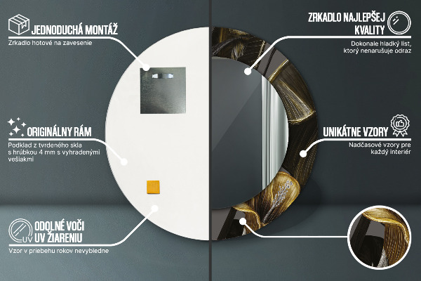 Kulaté zrcadlo rám s potiskem Hibiscus Flowers