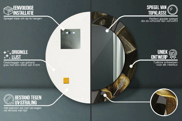 Kulaté zrcadlo rám s potiskem Hibiscus Flowers