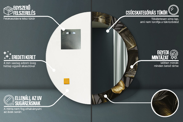 Kulaté zrcadlo rám s potiskem Hibiscus Flowers