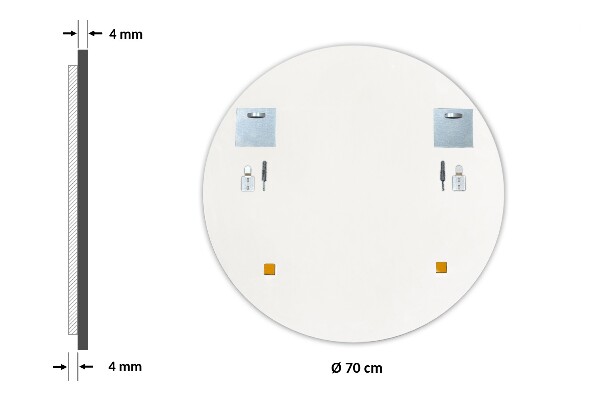 Kulaté zrcadlo do předsíně bílý rám fi 70 cm