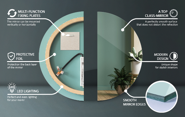 Kulaté koupelnové zrcadlo s led osvětlením fi 60 cm