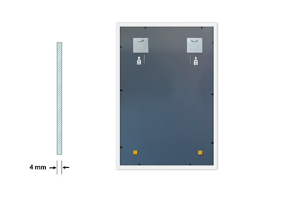 Obdélníkové zrcadlo do koupelny s bílým rámem 50x50 cm