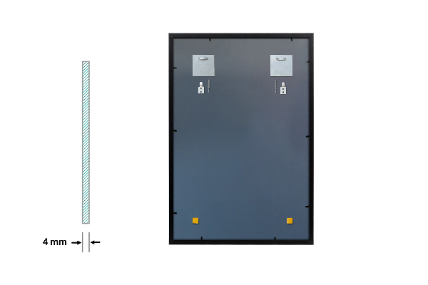 Obdélníkové zrcadlo do obývacího pokoje s černým rámem 100x70 cm