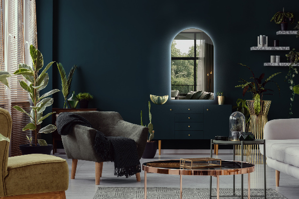 Obloukové zrcadlo s led podsvícením 40x70 cm