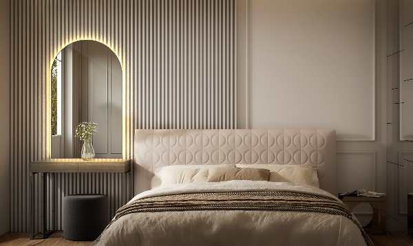 Poloviční oválné zrcadlo s led podsvícením 45x80 cm