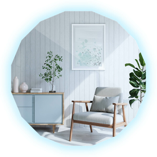 LED polygonální zrcadlo 100x100 cm