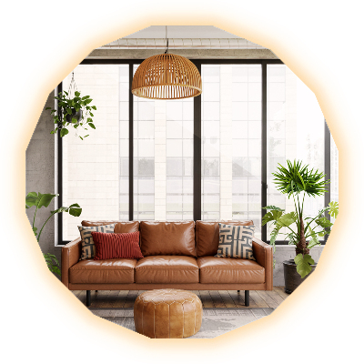 LED polygonální zrcadlo 50x50 cm