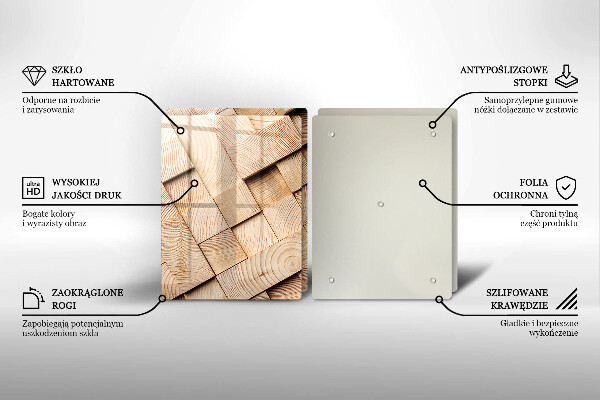 Sklo za varnou desku Dřevěné čtverce