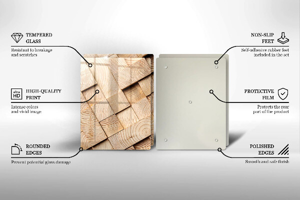 Sklo za varnou desku Dřevěné čtverce