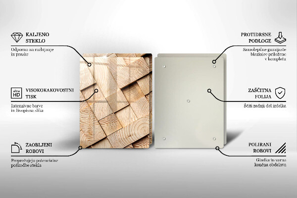 Sklo za varnou desku Dřevěné čtverce