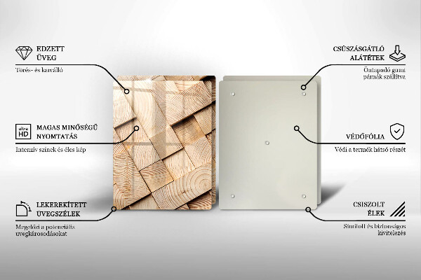 Sklo za varnou desku Dřevěné čtverce