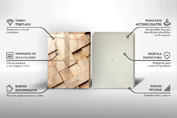 Sklo za varnou desku Dřevěné čtverce