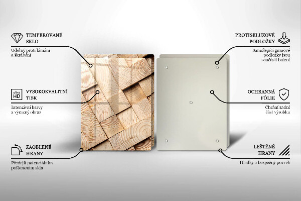 Sklo za varnou desku Dřevěné čtverce