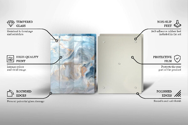 Skleněná deska za sporák Textura mramoru