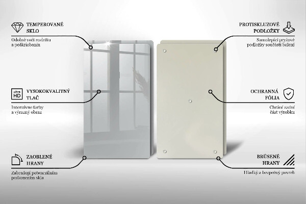 Skleněná deska za sporák Šedá barva