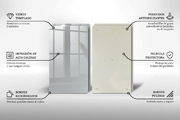 Skleněná deska za sporák Šedá barva