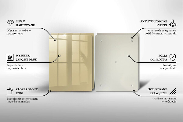 Skleněná deska za sporák Barva béžová