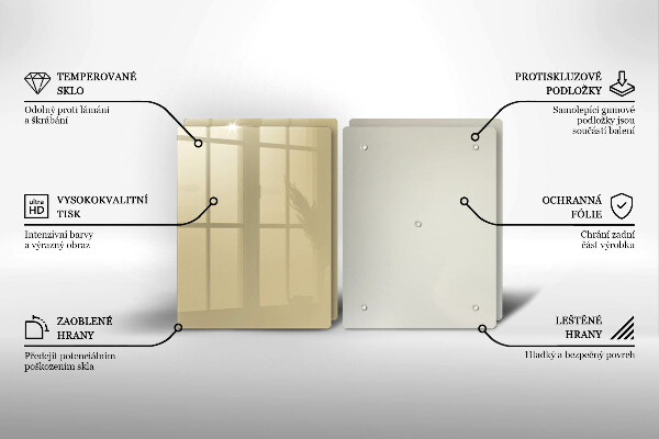 Skleněná deska za sporák Barva béžová