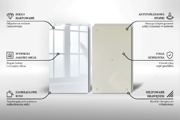 Skleněná deska za sporák Bílá barva